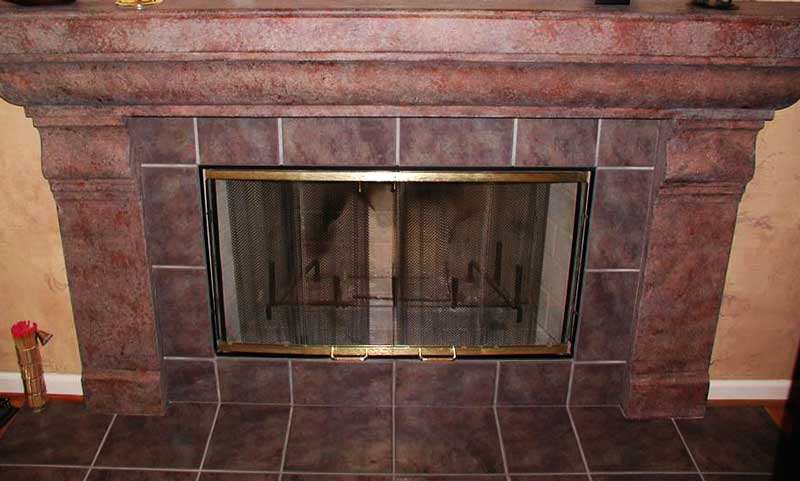 Faux Stone Fireplace