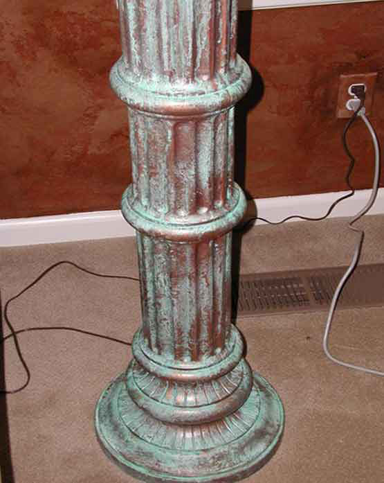 Patina lamp base